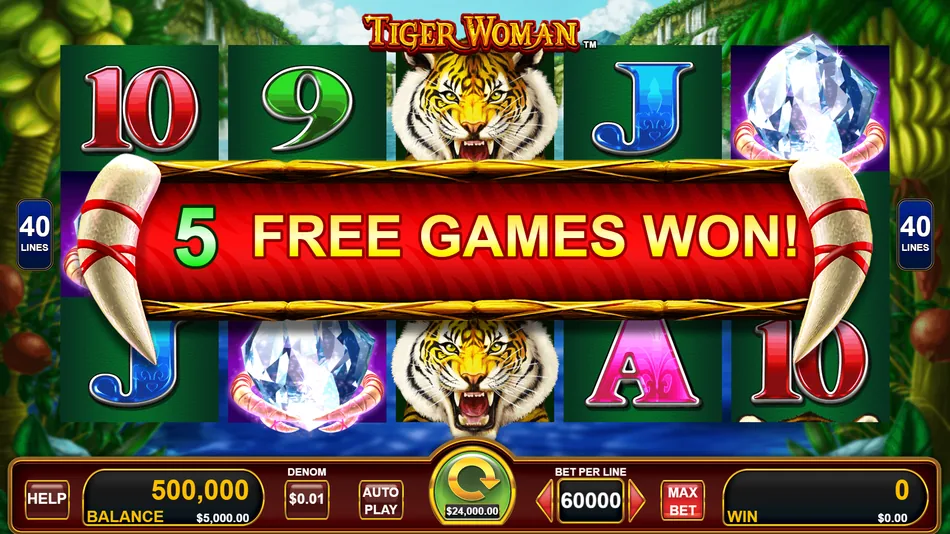 Power Panther Free Games launch screen showing the 6 spins award