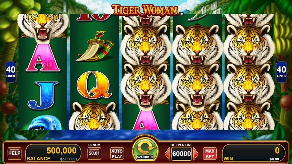 Stacked symbols filling several adjacent positions on a Power Panther reel